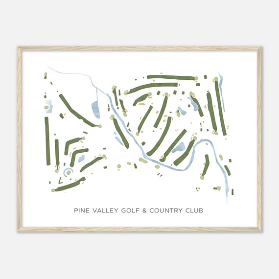 Pine Valley Golf Country Club Michigan Modern Watercolor Map Golfer Gift Golf Wall Art Golf Poster Print Course Layout
