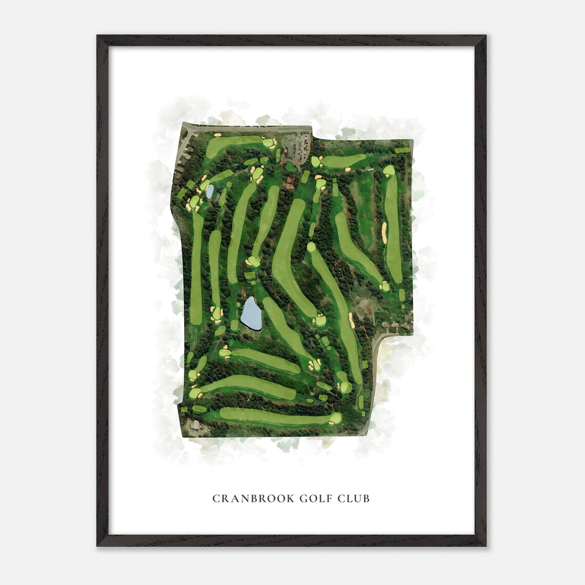 Cranbrook Golf Club Cranbrook Canada Classic Watercolor Course Map Poster - Image 2