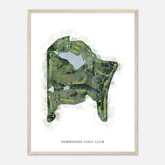 Norwoods Golf Club Missouri Classic Watercolor Map Golfer Gift Golf Wall Art Golf Poster Print Course Layout