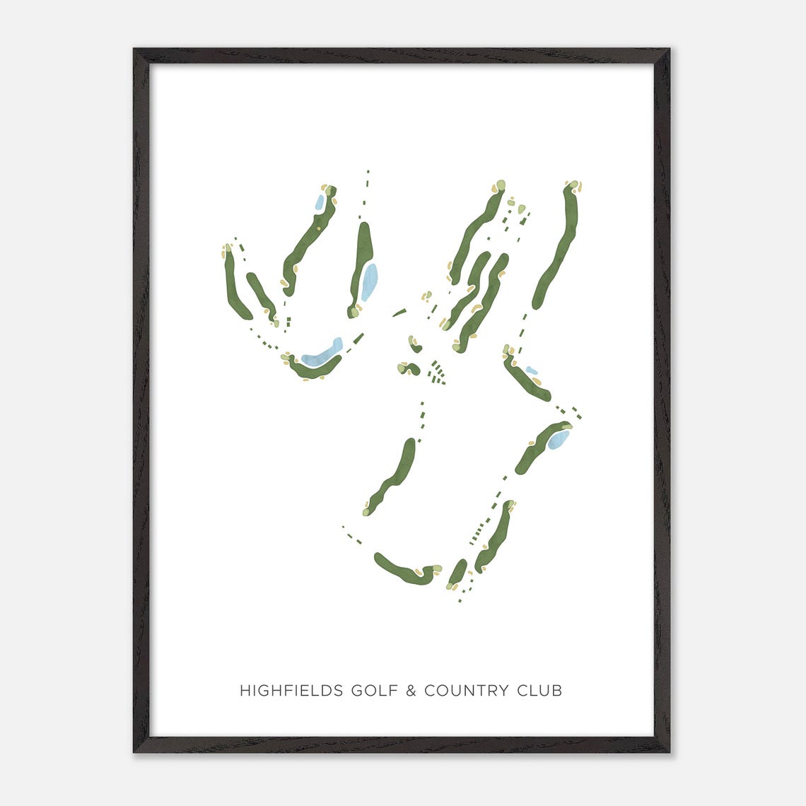 Highfields Golf & Country Club Massachusetts Modern Map Poster - Image 3