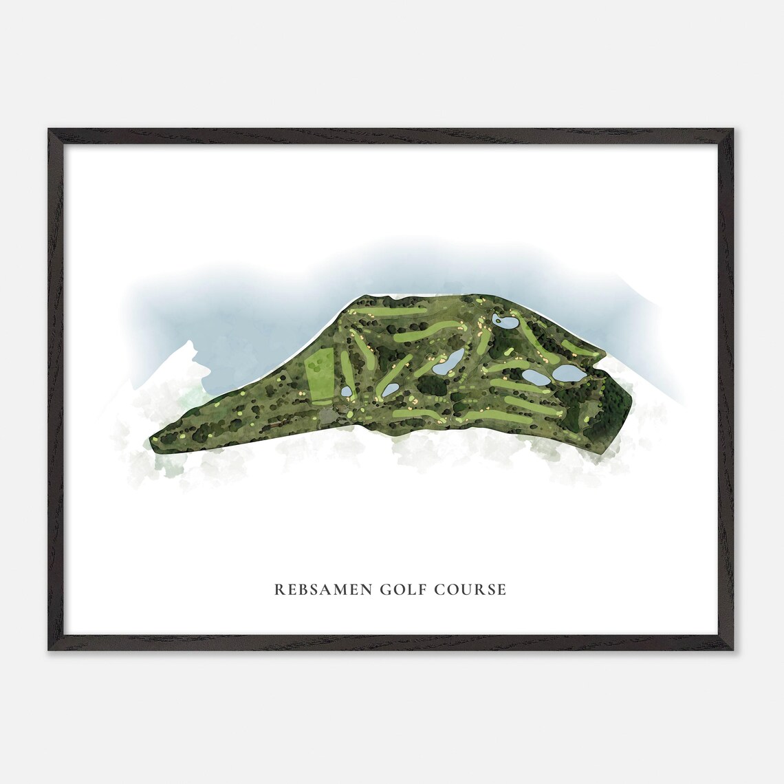 Rebsamen Golf Course Classic Watercolor Fairway Layout Poster - Image 5