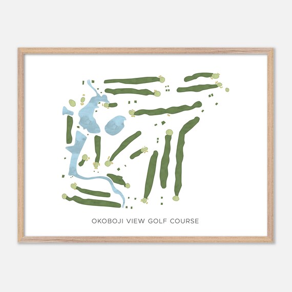 Okoboji View Golf Course Minimalist Watercolor Map Art Poster
