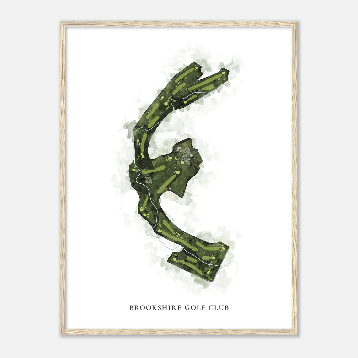 Brookshire Golf Club Indiana Watercolor Golf Course Map Poster - Image 2