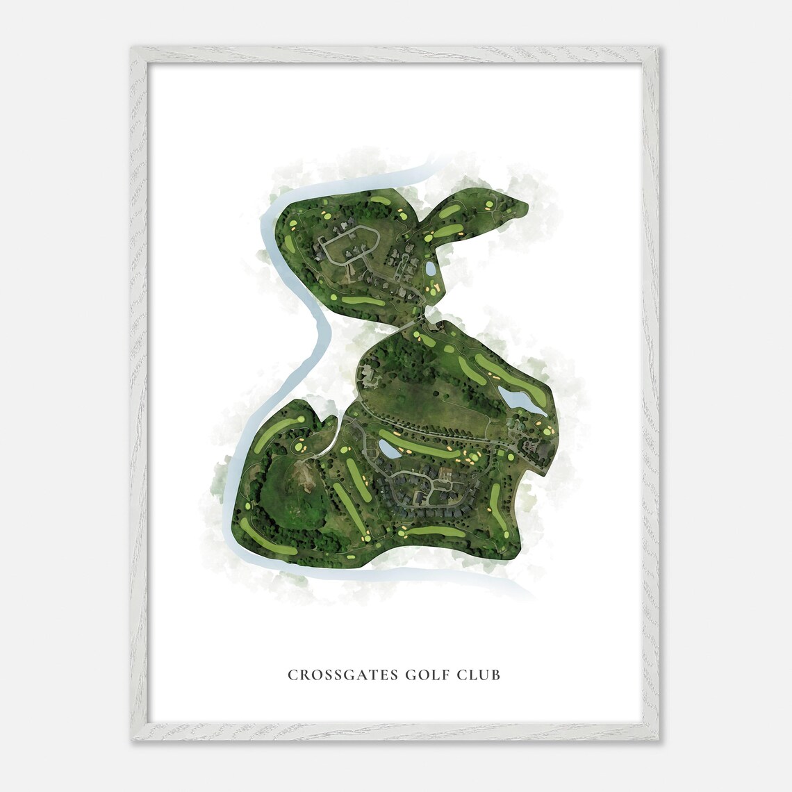 Crossgates Golf Club Classic Aerial Watercolor Course Map Poster - Image 2