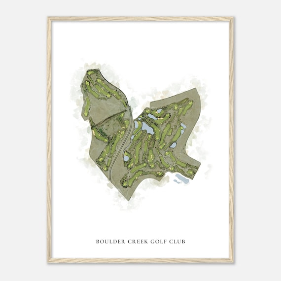 Boulder Creek Golf Club Nevada Classic Watercolor Map Golfer Gift Golf Wall Art Golf Poster Print Course Layout