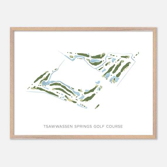 Tsawwassen Springs Golf Course Canada Modern Watercolor Map Poster