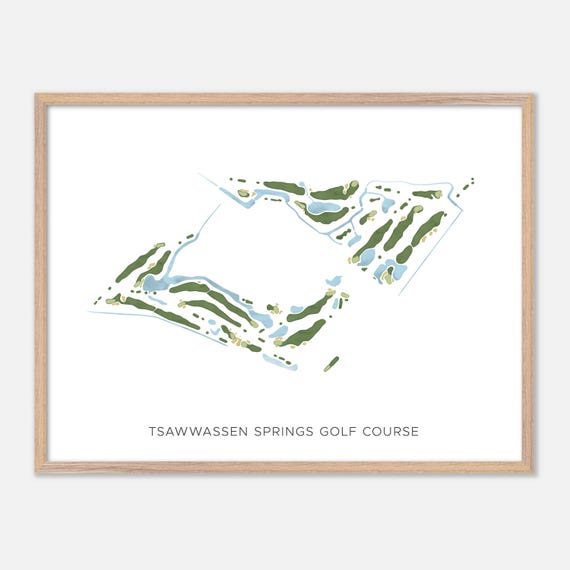 Tsawwassen Springs Golf Course In Canada Modern Watercolor Map Golfer Gift Golf Wall Art Golf Poster Print Course Layout