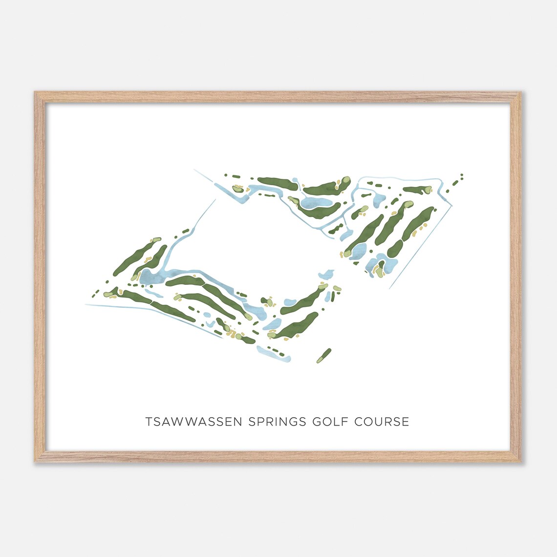Tsawwassen Springs Golf Course Canada Modern Watercolor Map Poster