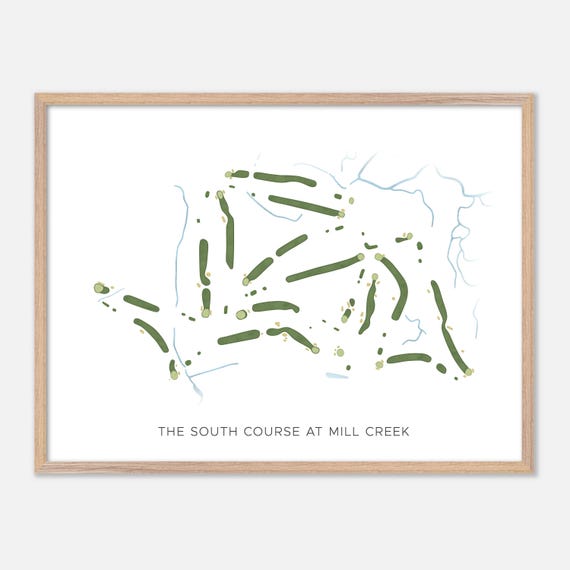 The South Course At Mill Creek In Boardman Ohio Modern Watercolor Map Golfer Gift Golf Wall Art Golf Poster Print Course Layout