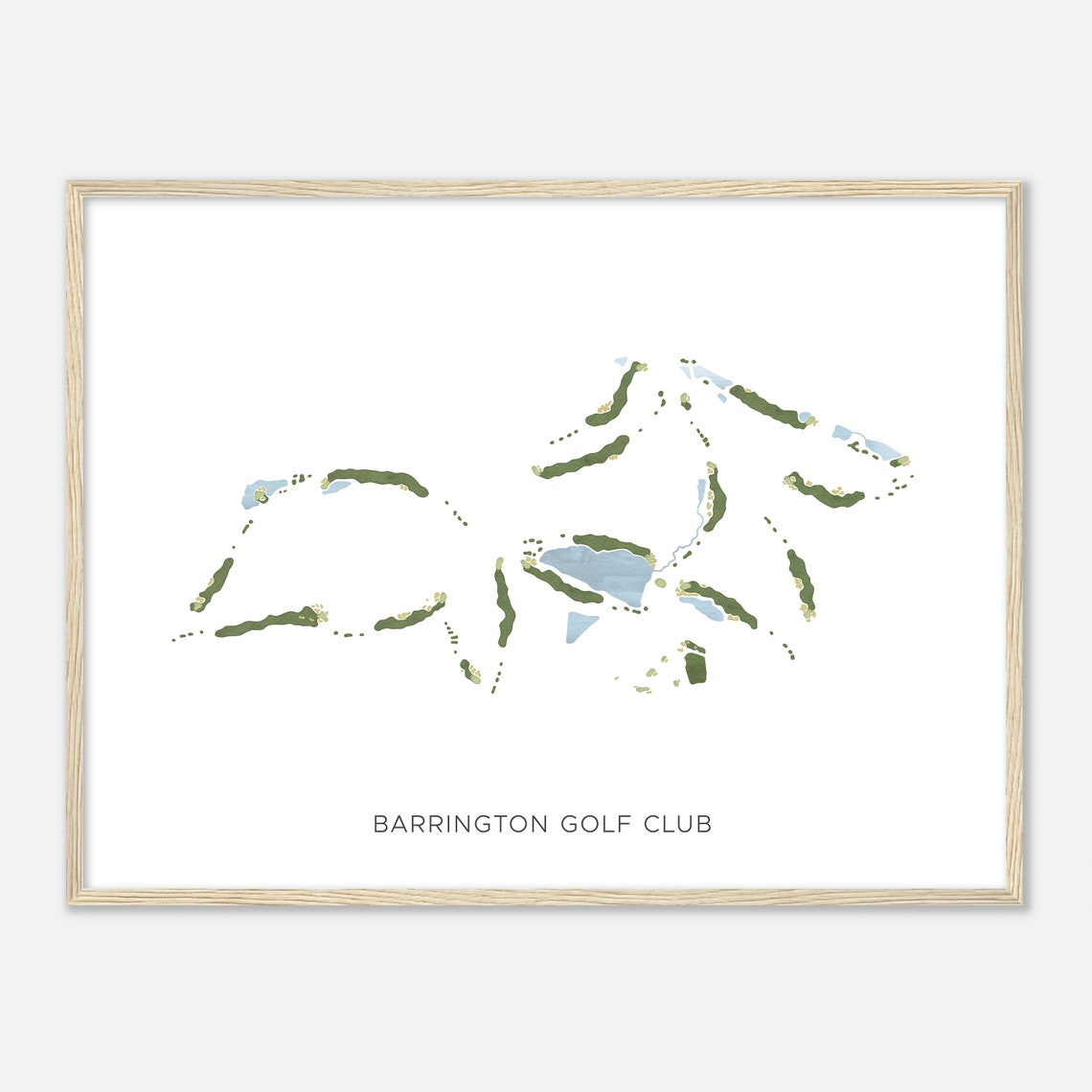Barrington Golf Club Watercolor Course Hole Layout Map Art Poster - Image 2