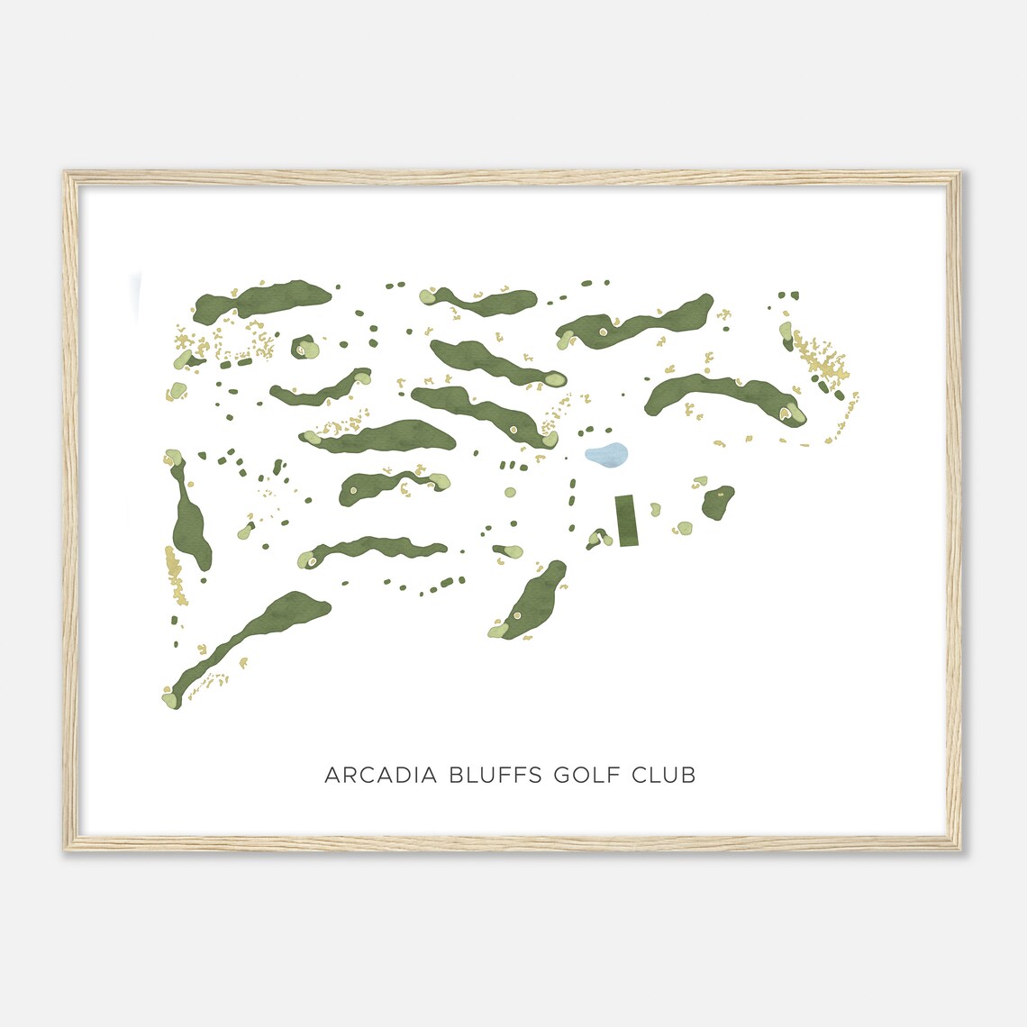 Arcadia Bluffs Golf Club Minimal Watercolor Course Map Golfer Poster - Image 2