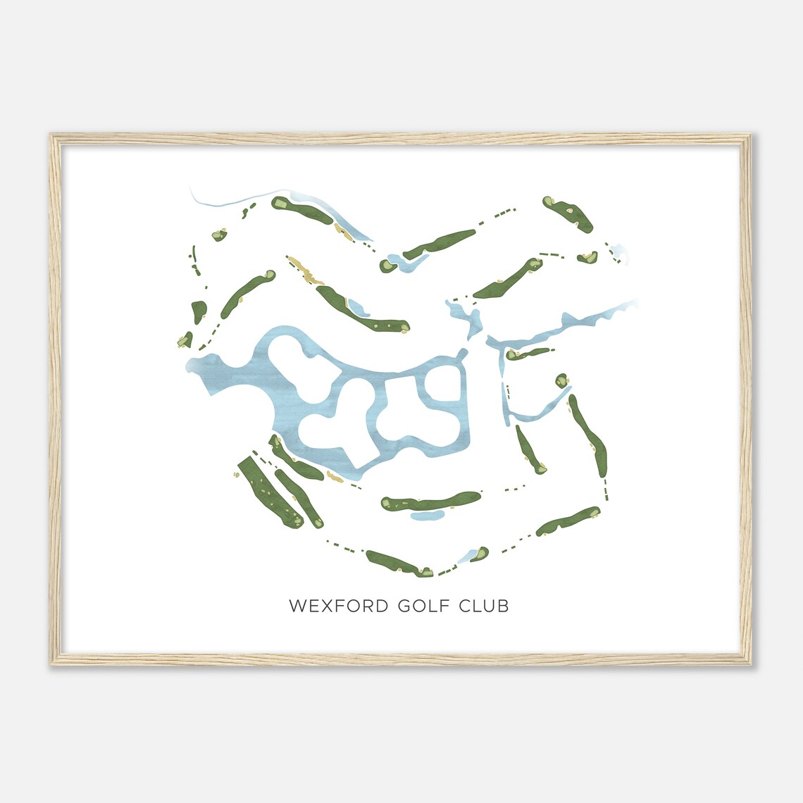 Wexford Golf Club South Carolina Modern Watercolor Map Poster - Image 2