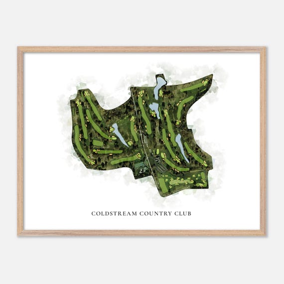 Coldstream Country Club In Cincinnati Ohio Classic Watercolor Map Golfer Gift Golf Wall Art Golf Poster Print Course Layout