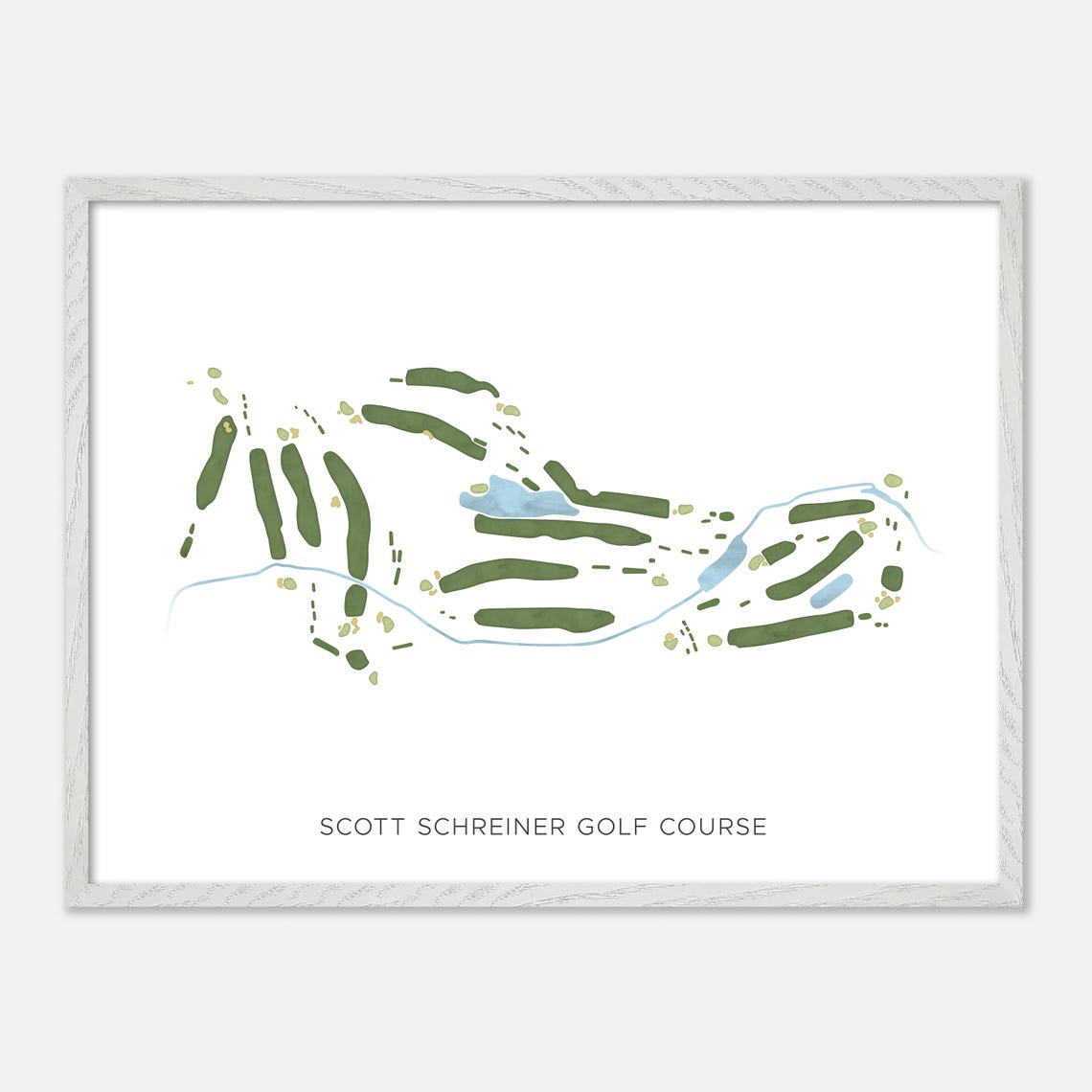 Scott Schreiner Golf Course Kerrville Texas Modern Watercolor Poster - Image 4