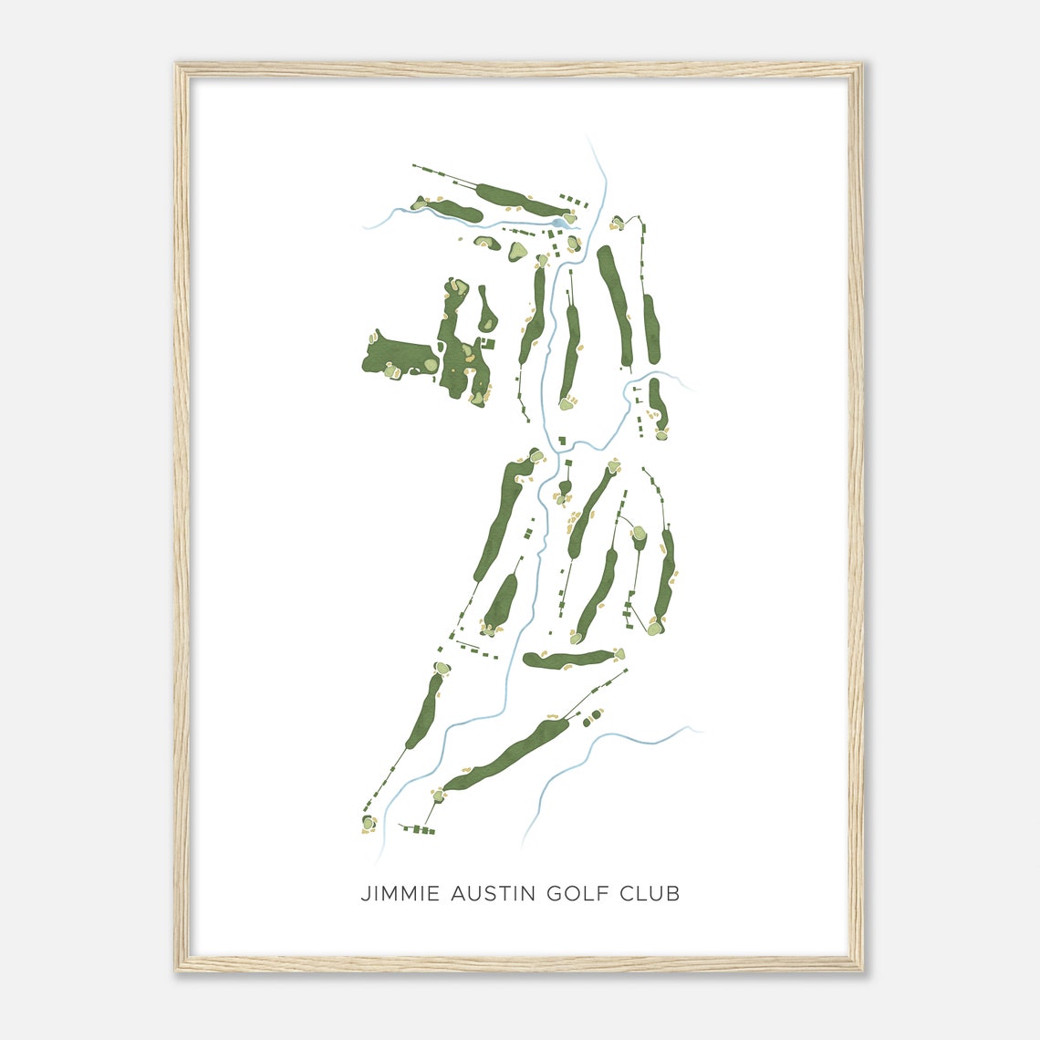 Jimmie Austin Golf Club Oklahoma Modern Watercolor Map Poster - Image 2