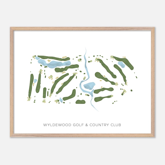 Wyldewood Golf Country Club Canada Modern Watercolor Map Poster