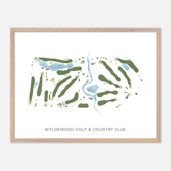 Wyldewood Golf Country Club In Canada Modern Watercolor Map Golfer Gift Golf Wall Art Golf Poster Print Course Layout