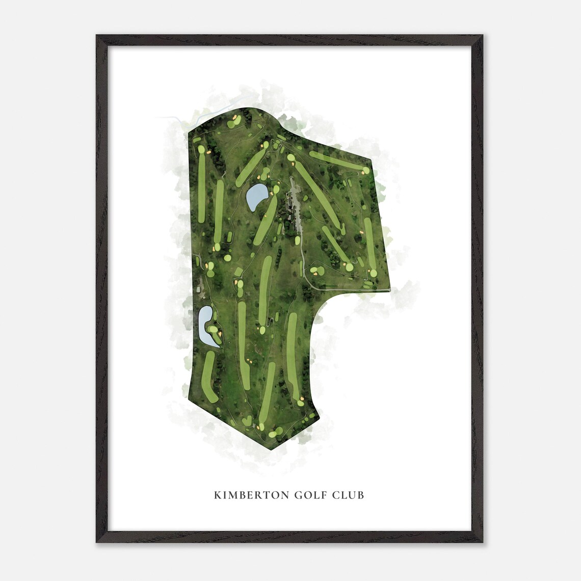 Kimberton Golf Club Classic Watercolor Course Map Art Poster - Image 3