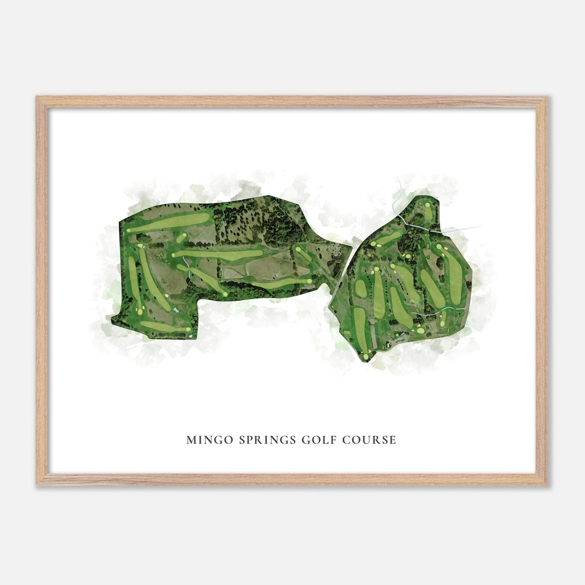 Mingo Springs Golf Course Rangeley Maine Classic Watercolor Map Poster