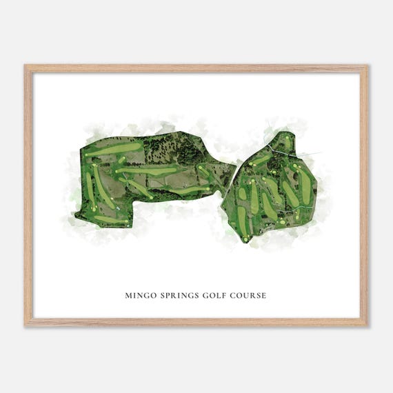 Mingo Springs Golf Course In Rangeley Maine Classic Watercolor Map Golfer Gift Golf Wall Art Golf Poster Print Course Layout