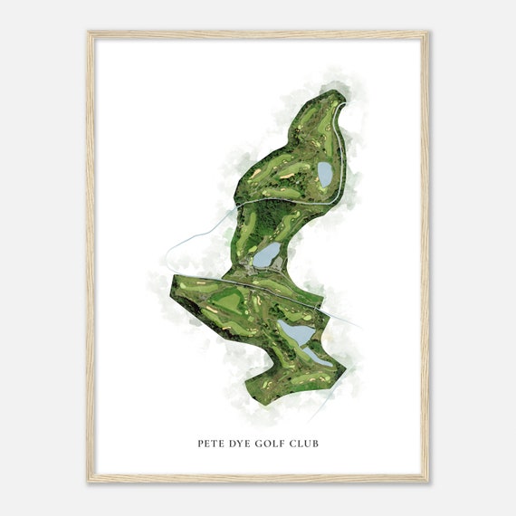 Pete Dye Golf Club West Virginia Classic Watercolor Map Golfer Gift Golf Wall Art Golf Poster Print Course Layout