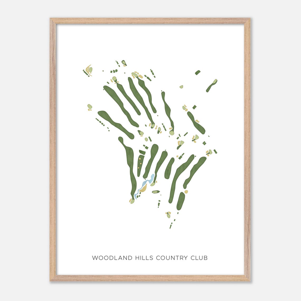 Woodland Hills Country Club In Woodland Hills California Modern Watercolor Map Golfer Gift Golf Wall Art Golf Poster Print - Image 2
