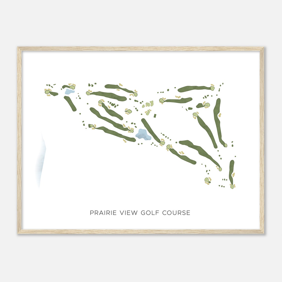 Prairie View Golf Course Modern Minimalist Layout Map Poster
