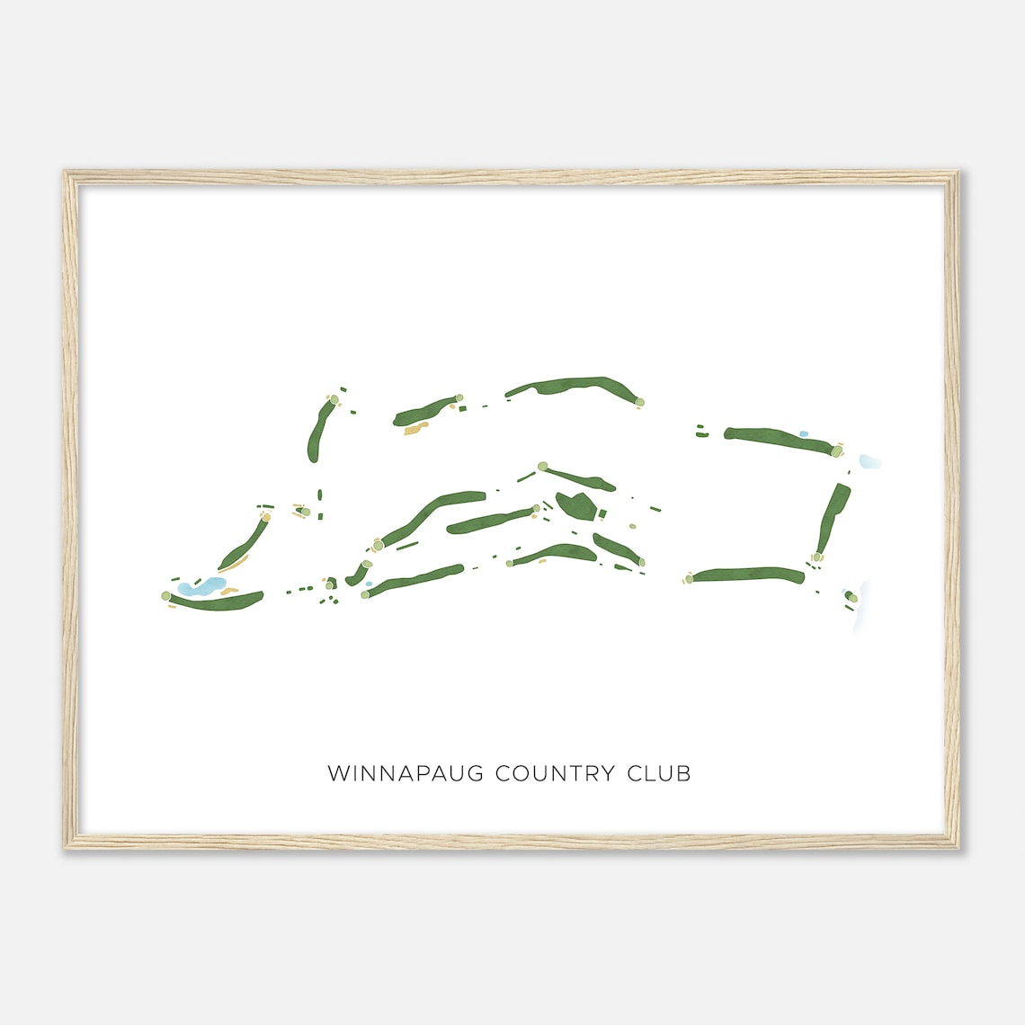 Winnapaug Country Club Modern Watercolor Golf Course Map Poster - Image 2