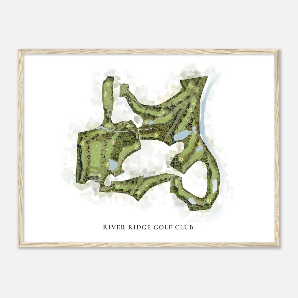 River Ridge Golf Club North Carolina Classic Watercolor Poster - Image 2