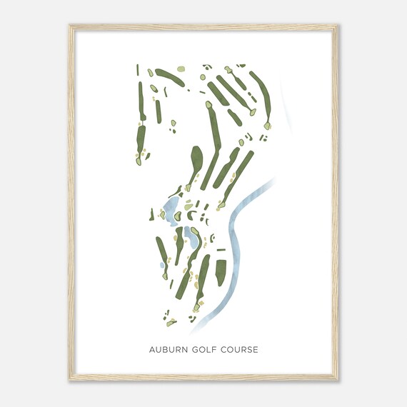 Auburn Golf Course Washington Modern Watercolor Map Golfer Gift Golf Wall Art Golf Poster Print Course Layout