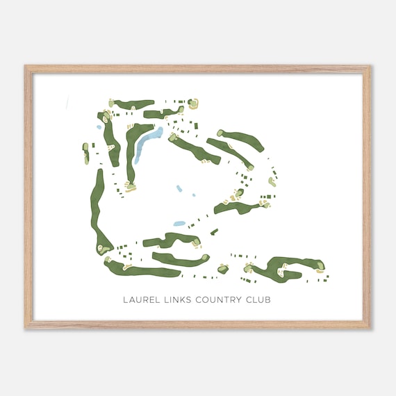 Laurel Links Country Club Mattituck New York Modern Watercolor Golf Map Poster