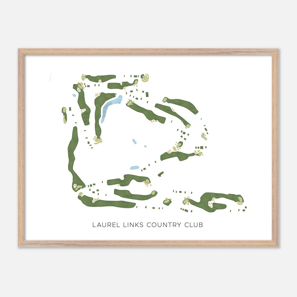 Laurel Links Country Club Mattituck New York Modern Watercolor Golf Map Poster