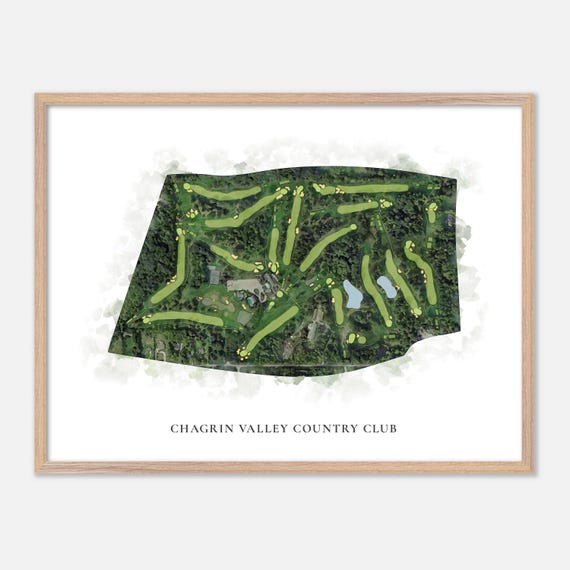 Chagrin Valley Country Club In Moreland Hills Ohio Classic Watercolor Map Golfer Gift Golf Wall Art Golf Poster Print Course Layout