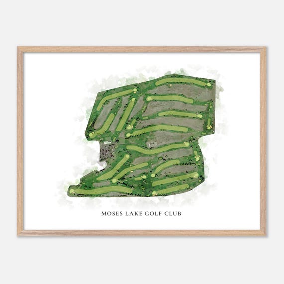 Moses Lake Golf Club In Moses Lake Washington Classic Watercolor Map Golfer Gift Golf Wall Art Golf Poster Print Course Layout
