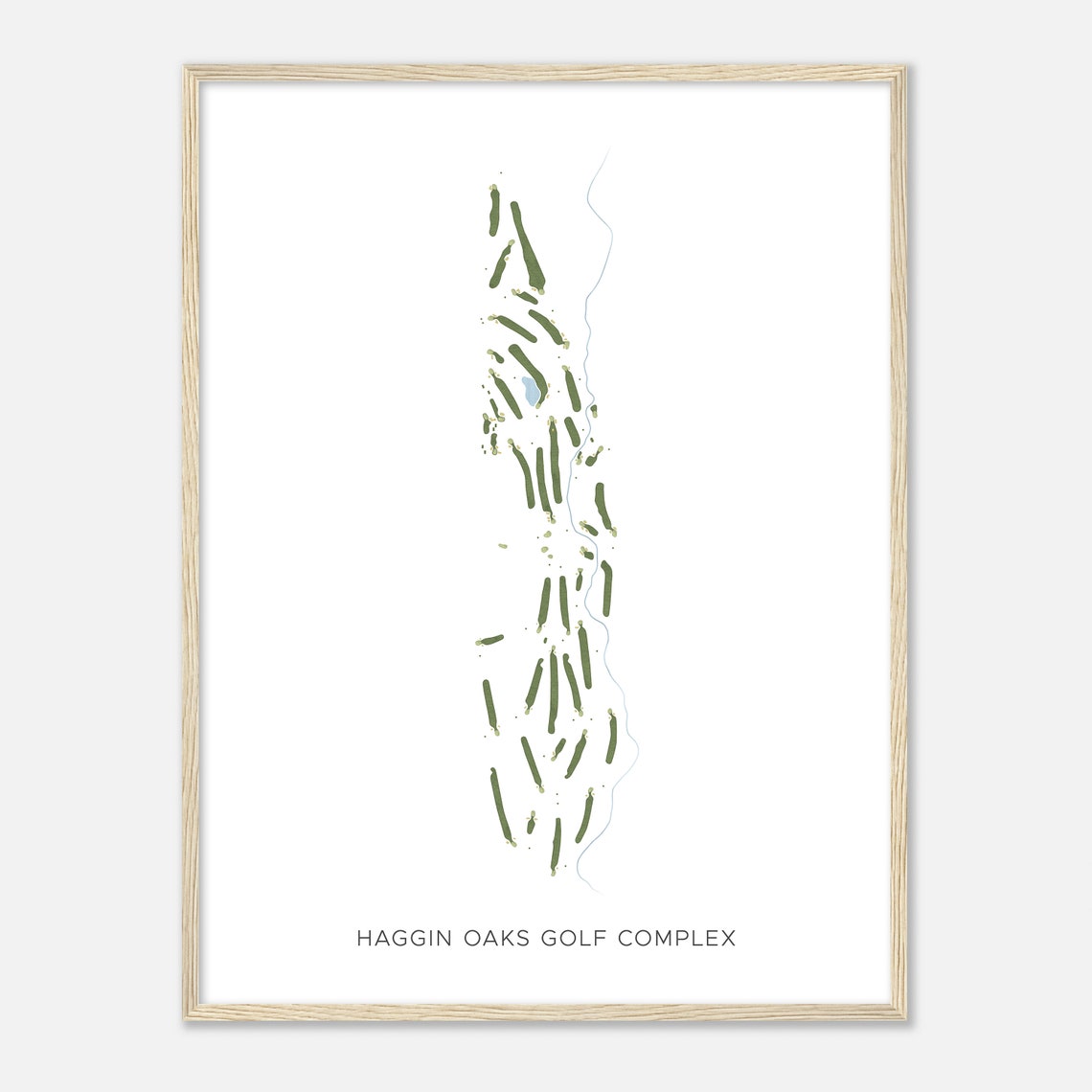 Haggin Oaks Golf Complex Modern Minimalist Golf Course Map Poster