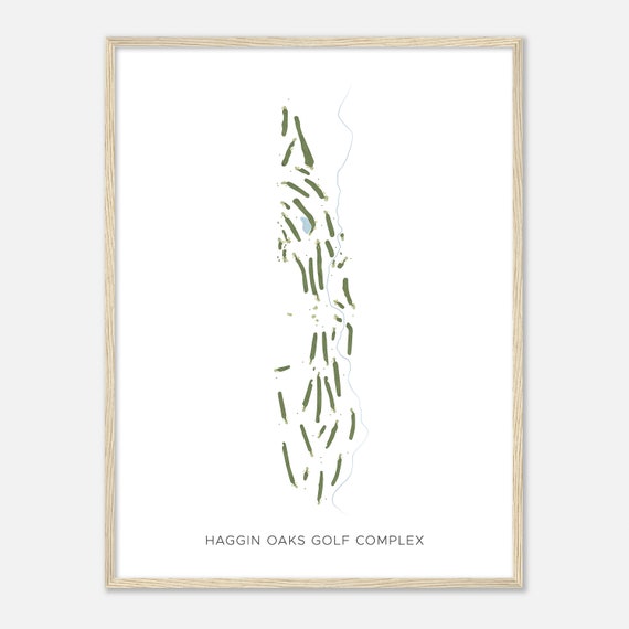 Haggin Oaks Golf Complex California Modern Watercolor Map Golfer Gift Golf Wall Art Golf Poster Print Course Layout