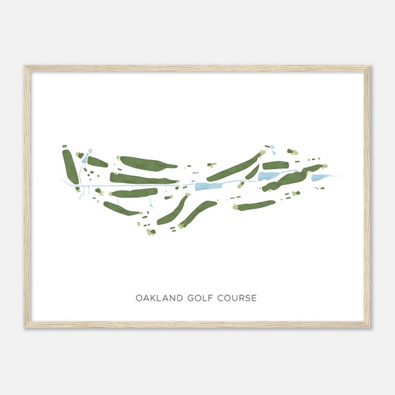Oakland Golf Course Maryland Modern Watercolor Map Golfer Gift Golf Wall Art Golf Poster Print Course Layout