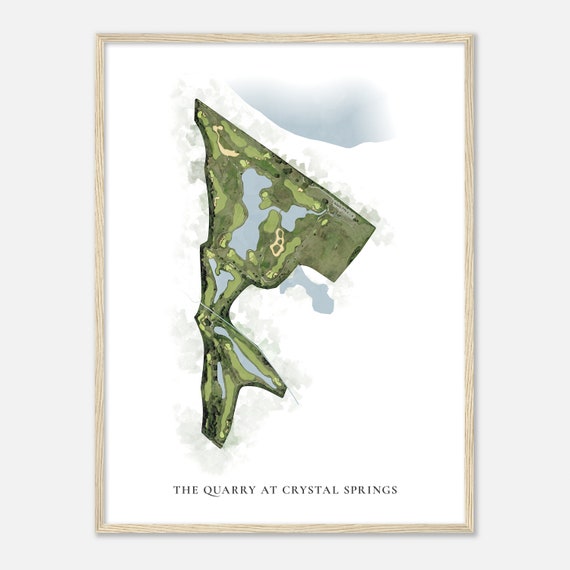 The Quarry At Crystal Springs Missouri Classic Watercolor Map Golfer Gift Golf Wall Art Golf Poster Print Course Layout
