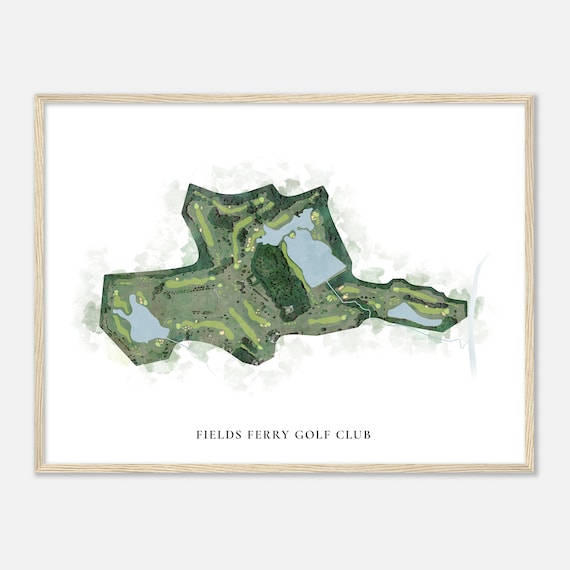 Fields Ferry Golf Club Georgia Classic Watercolor Map Golfer Gift Golf Wall Art Golf Poster Print Course Layout