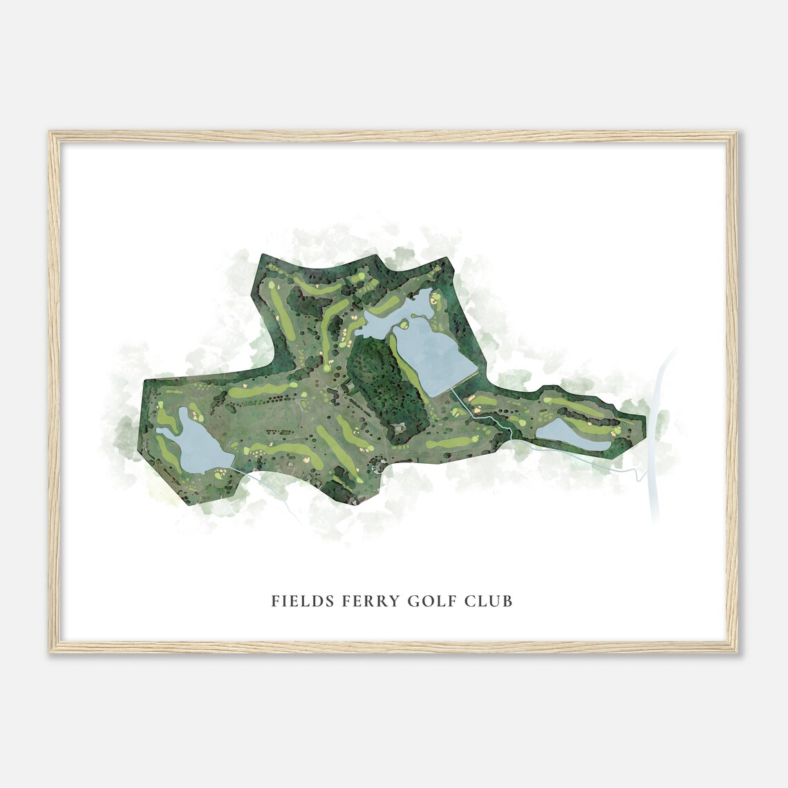 Fields Ferry Golf Club Georgia Classic Watercolor Map Golfer Gift Golf Wall Art Golf Poster Print Course Layout