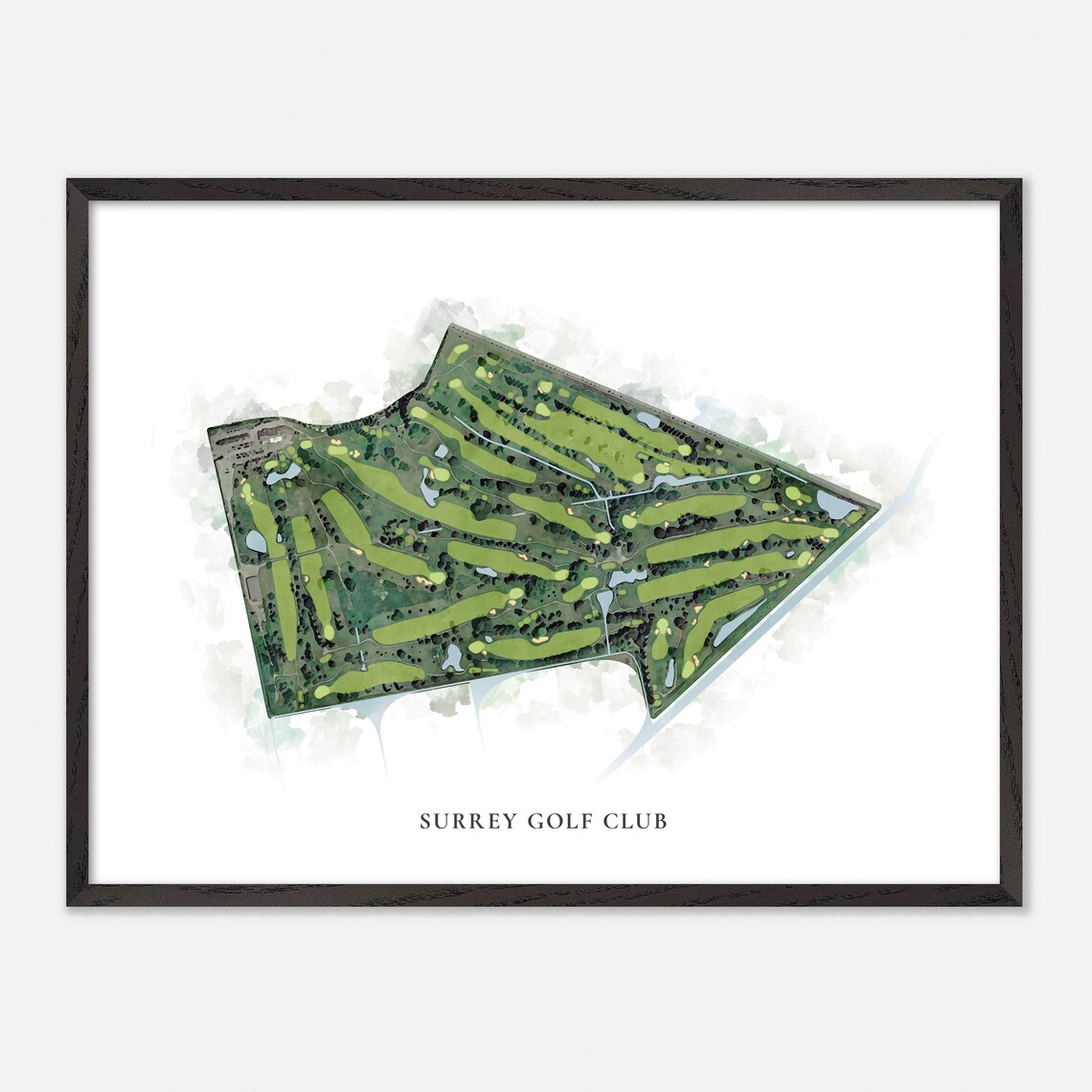 Surrey Golf Club Surrey Canada Classic Watercolor Map Poster - Image 4