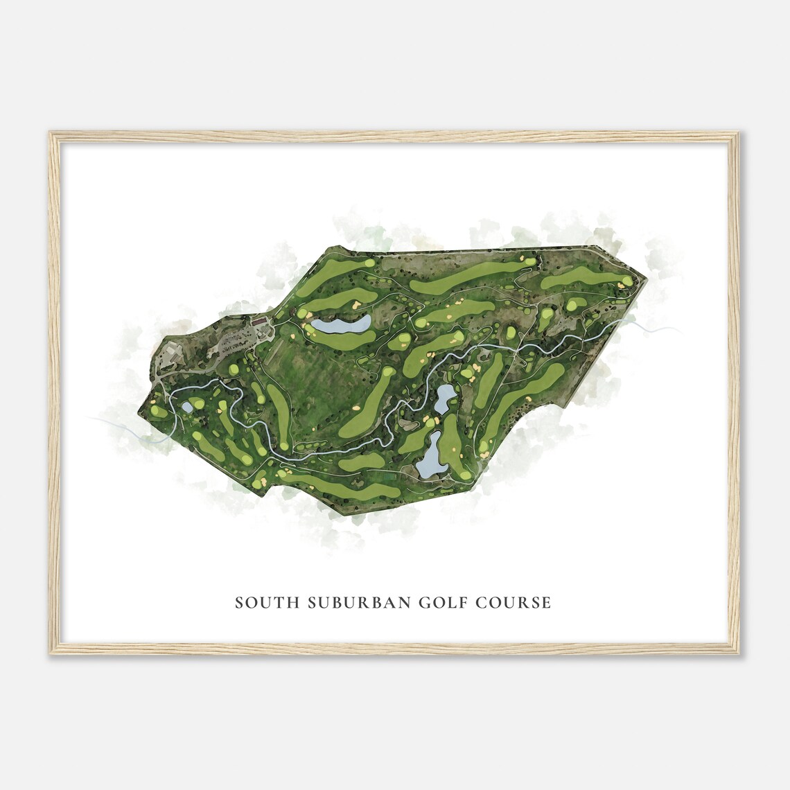 South Suburban Golf Course Colorado Classic Watercolor Map Golfer Gift Golf Wall Art Golf Poster Print Course Layout - Image 2