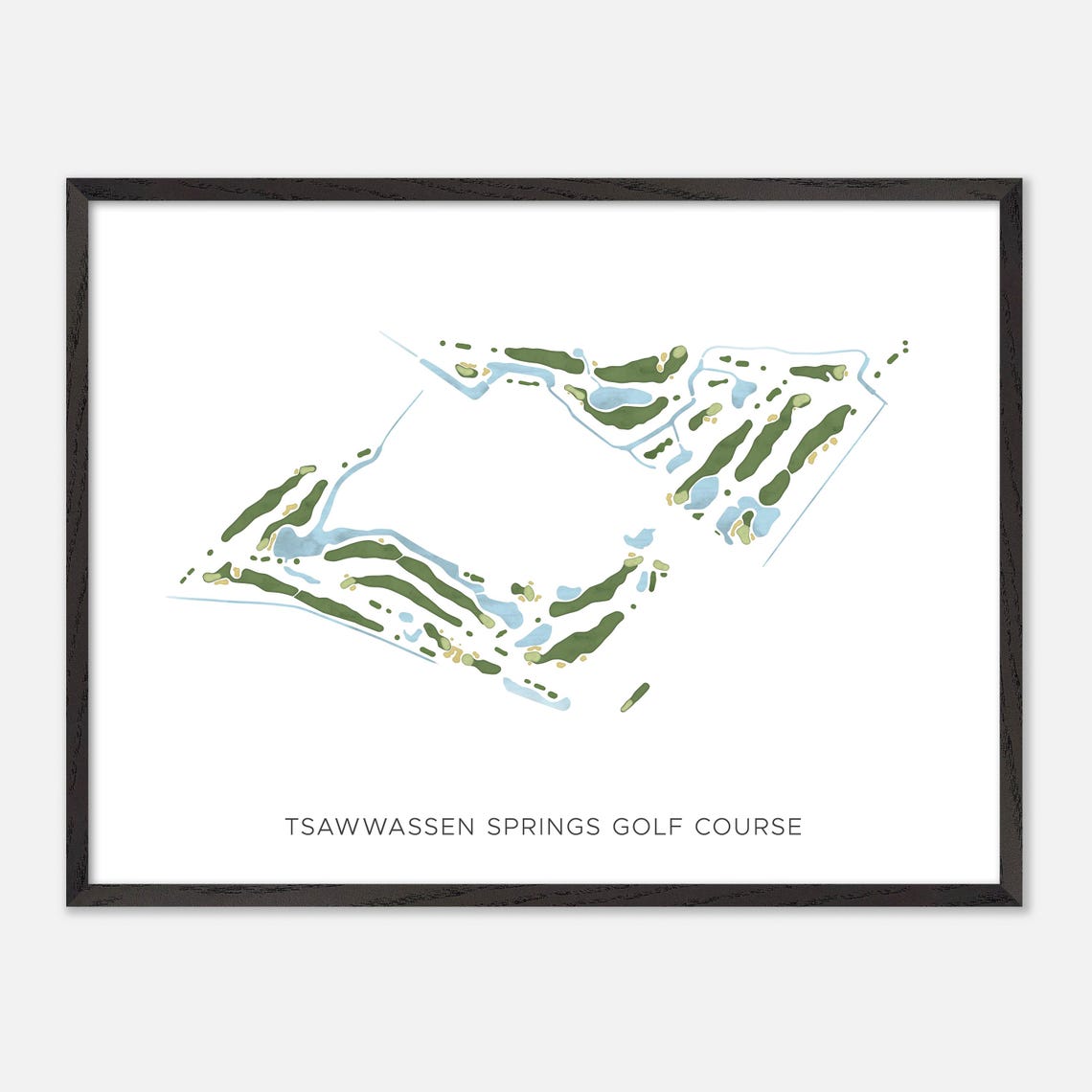 Tsawwassen Springs Golf Course Canada Modern Watercolor Map Poster - Image 4