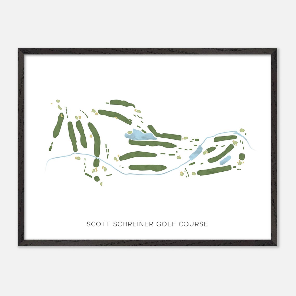 Scott Schreiner Golf Course Kerrville Texas Modern Watercolor Poster - Image 5
