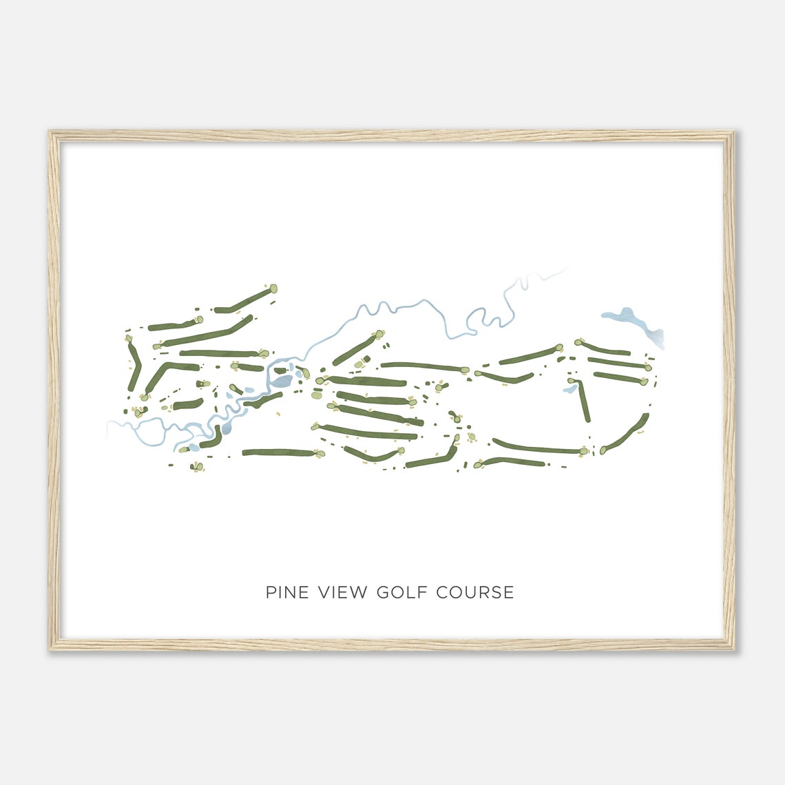 Pine View Golf Course Michigan Modern Watercolor Map Golfer Gift Golf Wall Art Golf Poster Print Course Layout - Image 2