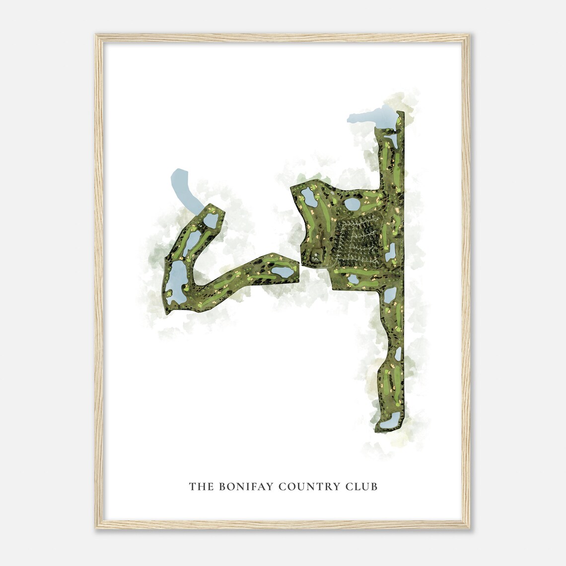 The Bonifay Country Club Florida Classic Watercolor Map Poster - Image 2