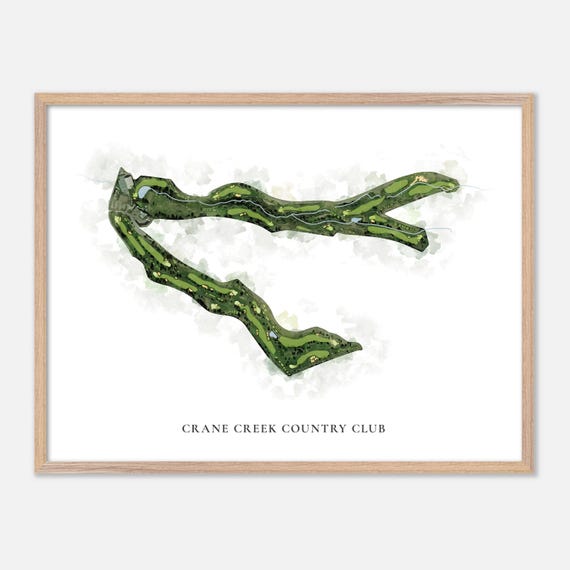 Crane Creek Country Club In Boise Idaho Classic Watercolor Map Golfer Gift Golf Wall Art Golf Poster Print Course Layout