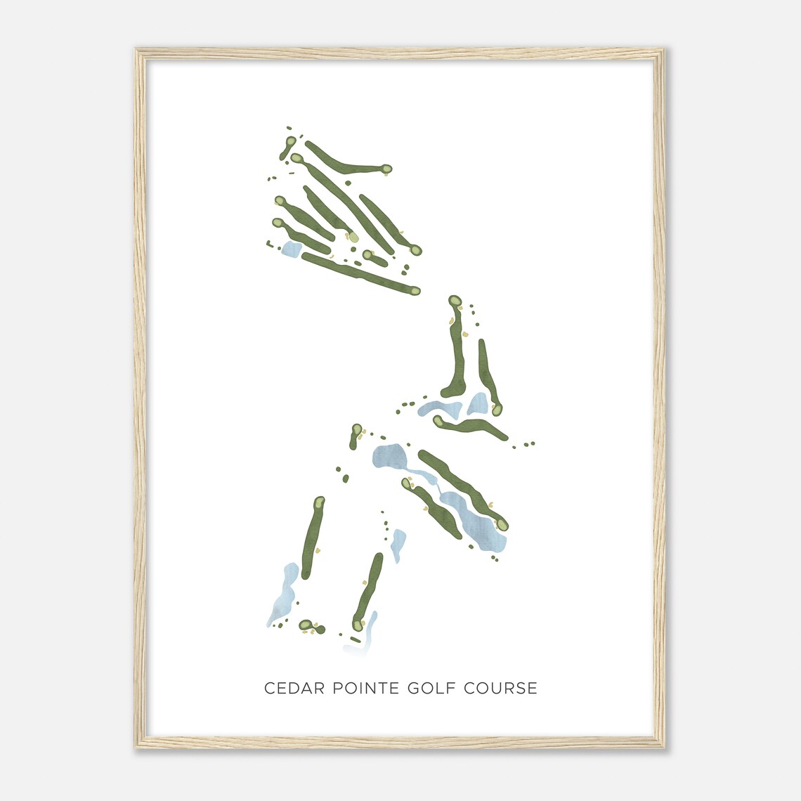 Cedar Pointe Golf Course Iowa Modern Watercolor Map Golfer Gift Golf Wall Art Golf Poster Print Course Layout