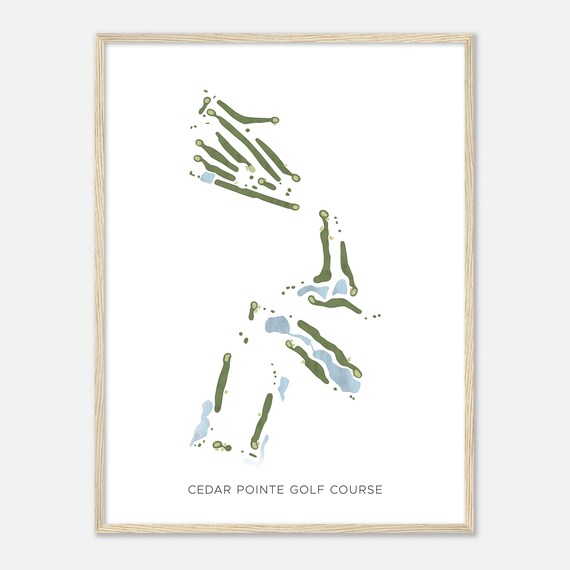 Cedar Pointe Golf Course Iowa Modern Watercolor Map Golfer Gift Golf Wall Art Golf Poster Print Course Layout