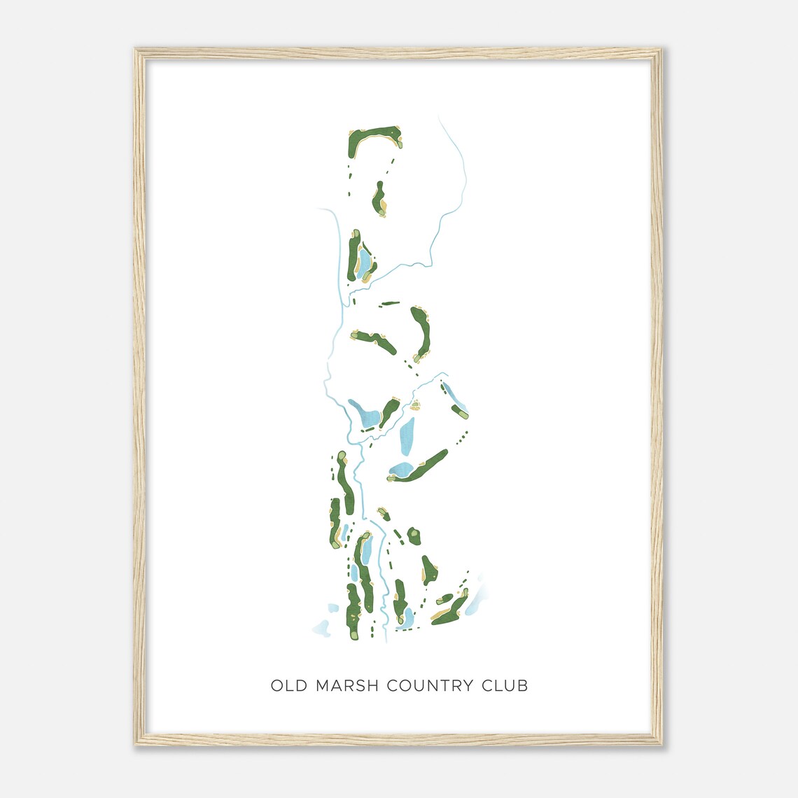 Old Marsh Country Club Maine Modern Watercolor Map Golfer Gift Golf Wall Art Golf Poster Print Course Layout - Image 2